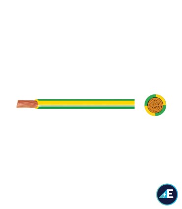 CABLE LIBRE DE HALÓGENOS AMARILLO/VERDE H07Z1K1,5AV CPR Sección 1,5 mm²
