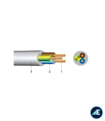 MANGUERA BLANCA FLEXIBLE H05VV-F3G1,5 CPR Sección 1,5 mm²