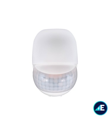 SENSOR DE MOVIMIENTO 180º SUPERFICIE PARED BLANCO 200W (LED) - 1200W (INCANDESCENCIA), Ref. AYE18006