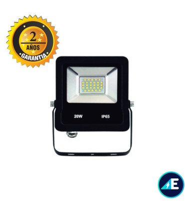 PROYECTOR LED EXTERIOR 20W Chip SMD 220-240V 6000K 1800LM 120º IP65 NEGRO, Ref. AYE562001CW