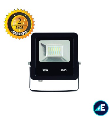 PROYECTOR LED EXTERIOR 30W Chip SMD 220-240V 3000K 2550LM 120º IP65 NEGRO, Ref. AYE563001WW