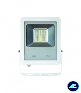 PROYECTOR LED EXTERIOR 50W Chip SMD 220-240V 3000K 4250LM 120º IP65 BLANCO, Ref. AYE565000WW