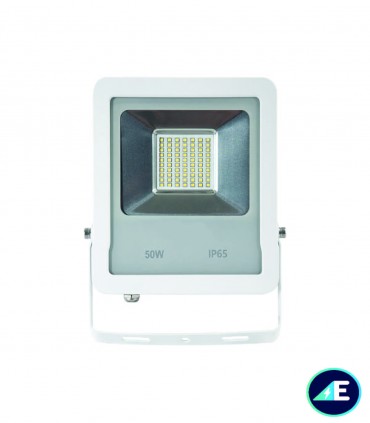 PROYECTOR LED EXTERIOR 50W Chip SMD 220-240V 3000K 4250LM 120º IP65 BLANCO, Ref. AYE565000WW