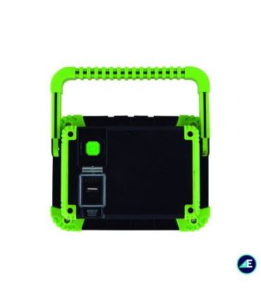 PROYECTOR LED CON BATERÍA RECARGABLE 10W SMD 800LM 6000K IP54 NEGRO/VERDE, Ref. AYE561001BCW