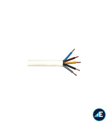 ROLLO DE 100 METROS DE MANGUERA BLANCA FLEXIBLE H05VV-F5G1 CPR Sección 5G1 mm²