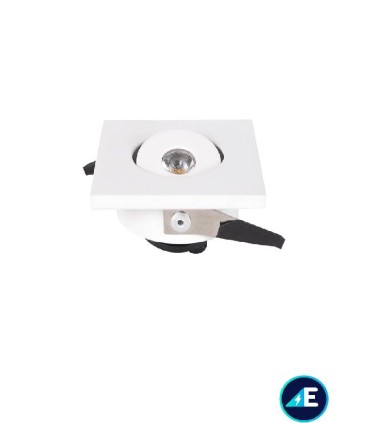 EMPOTRABLE LED OSCILANTE CUADRADO MINI SPOT 3W 3000K 190LM 30º BLANCO IP20 Ref. AYE237300WW
