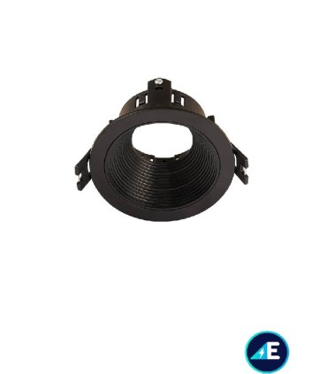 ARO FIJO EMPOTRABLE REDONDO POLICARBONATO CONFORT 50mm NEGRO Ref. AYE315NG