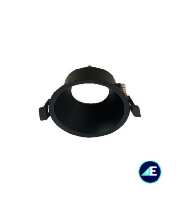 ARO FIJO EMPOTRABLE REDONDO ALUMINIO CONFORT 50mm NEGRO Ref. AYE316NG