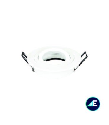 ARO OSCILANTE EMPOTRABLE REDONDO RAYADO ALUMINIO 50mm BLANCO Ref. AYE325BL