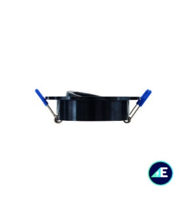 ARO OSCILANTE EMPOTRABLE REDONDO RAYADO ALUMINIO 50mm NEGRO Ref. AYE325NG