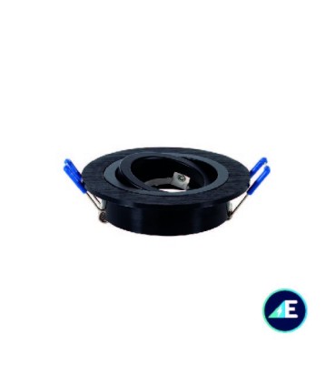 ARO OSCILANTE EMPOTRABLE REDONDO RAYADO ALUMINIO 50mm NEGRO Ref. AYE325NG