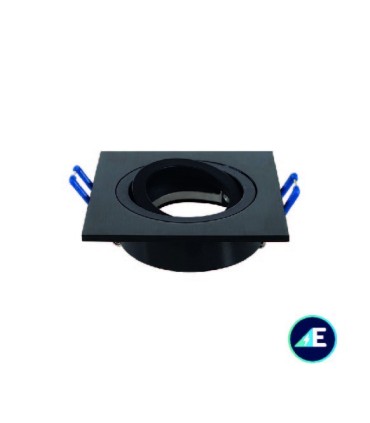 ARO OSCILANTE EMPOTRABLE CUADRADO RAYADO ALUMINIO 50mm NEGRO Ref. AYE326NG