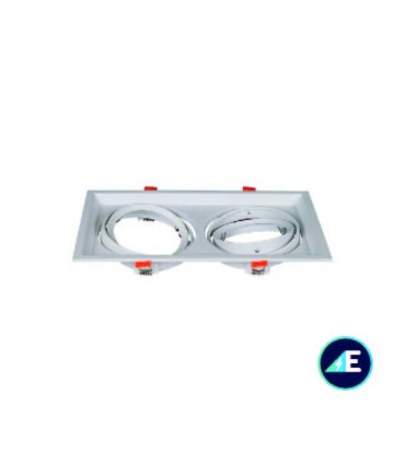 EMPOTRABLE OSCILANTE CARDAN 2XAR111 ALUMINIO BLANCO Ref. AYE332BL