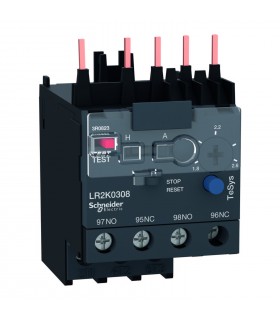 Relé Térmico TeSys LR2K 3P, Rango ajuste: 1,8 - 2,6A, Ref. LR2K0308 SCHNEIDER ELECTRIC Clase 10A