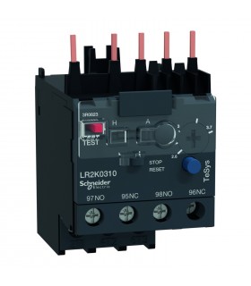 Relé Térmico TeSys LR2K 3P, Rango ajuste: 2,6 - 3,7A, Ref. LR2K0310 SCHNEIDER ELECTRIC Clase 10A