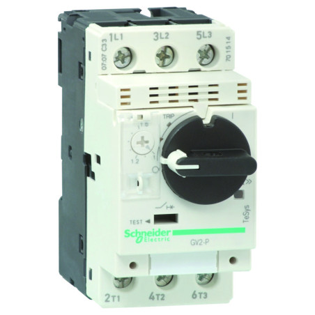 Guardamotor Magnetotérmico 0,4-0,63A 3P, Ref. GV2P04 SCHNEIDER ELECTRIC Magnetotérmico con mando rotativo