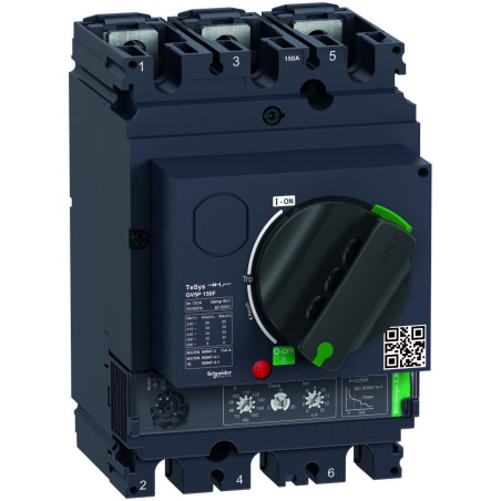 Guardamotor Magnetotérmico 70-150A, Ref. GV5P150F SCHNEIDER ELECTRIC Magnetotérmico con mando rotativo directivo